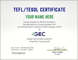 TEFL Certificate