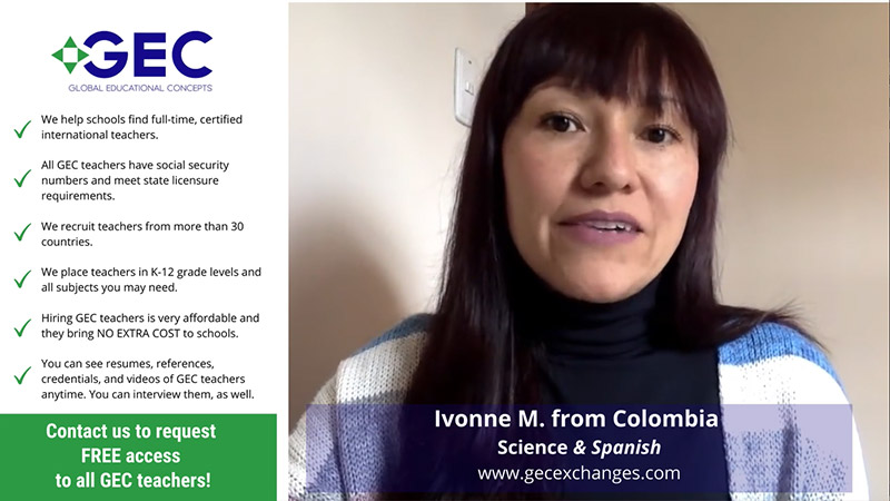 Teacher Ivonne from Colombia Spanish and Science