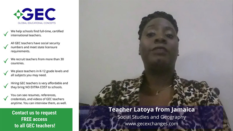 Teacher Latoya from Jamaica Social Science