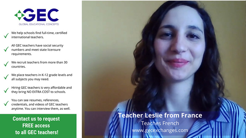 Teacher Leslie from France French